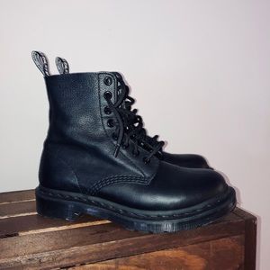 Black Leather Doc Martens Boots, Barely Worn